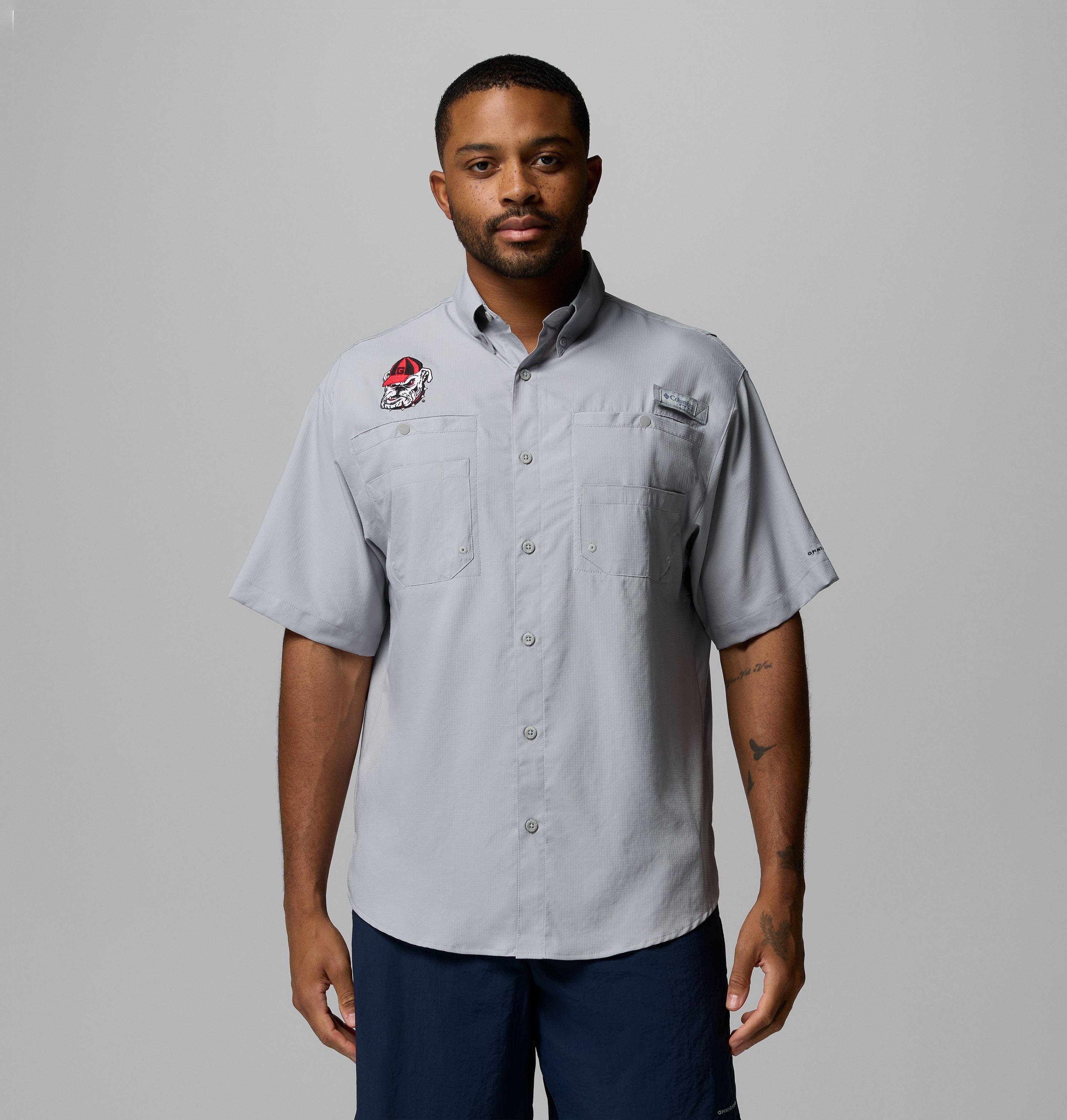 Columbia Men's Collegiate PFG Tamiami Short Sleeve Shirt - Georgia-