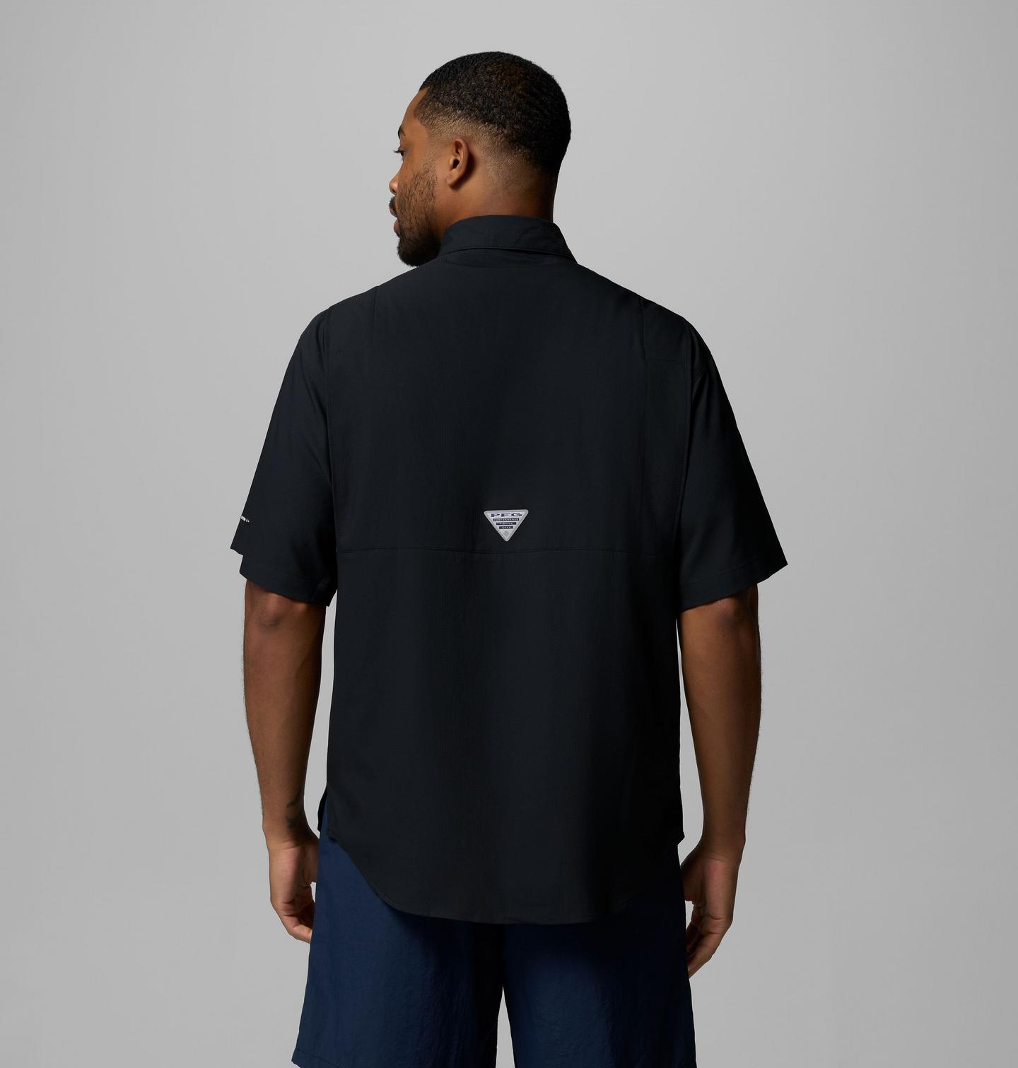 Мужская рубашка Columbia Collegiate PFG Tamiami Short Sleeve Shirt - Texas A&M, цвет: Чёрный — фото 3