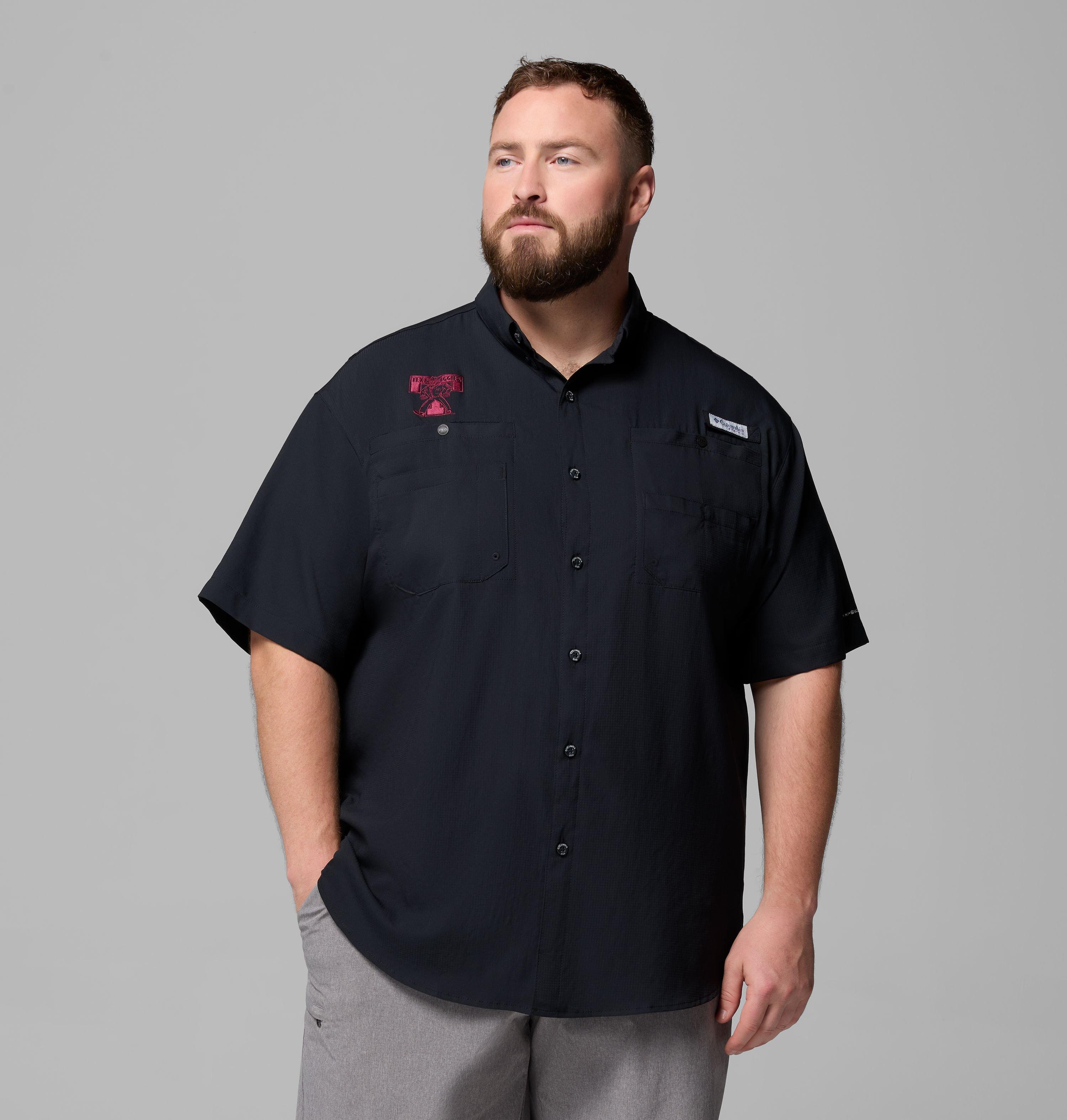 Columbia Men's Collegiate PFG Tamiami Short Sleeve Shirt - Big - Texas A&M-