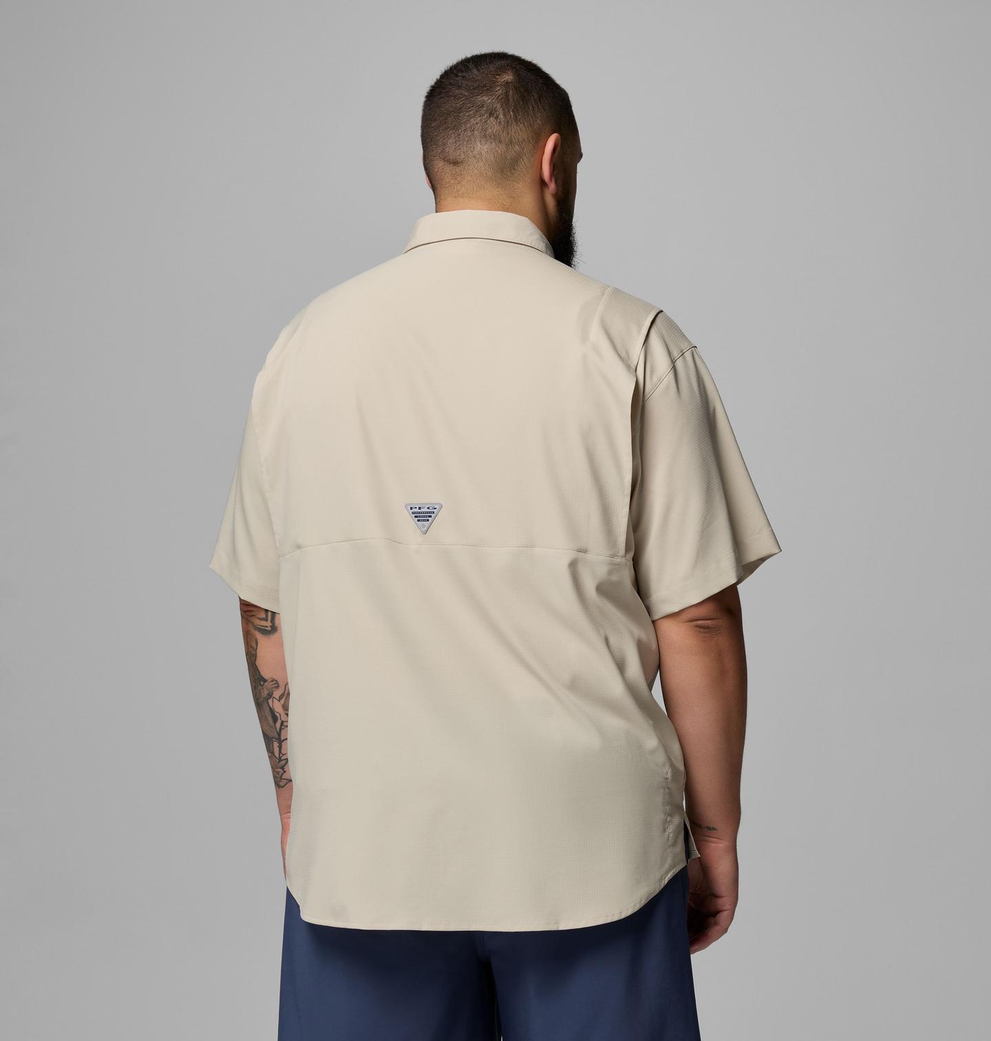 Мужская рубашка Columbia Collegiate PFG Tamiami Short Sleeve Shirt - Big - Florida State, цвет: Серо-бежевый — фото 3