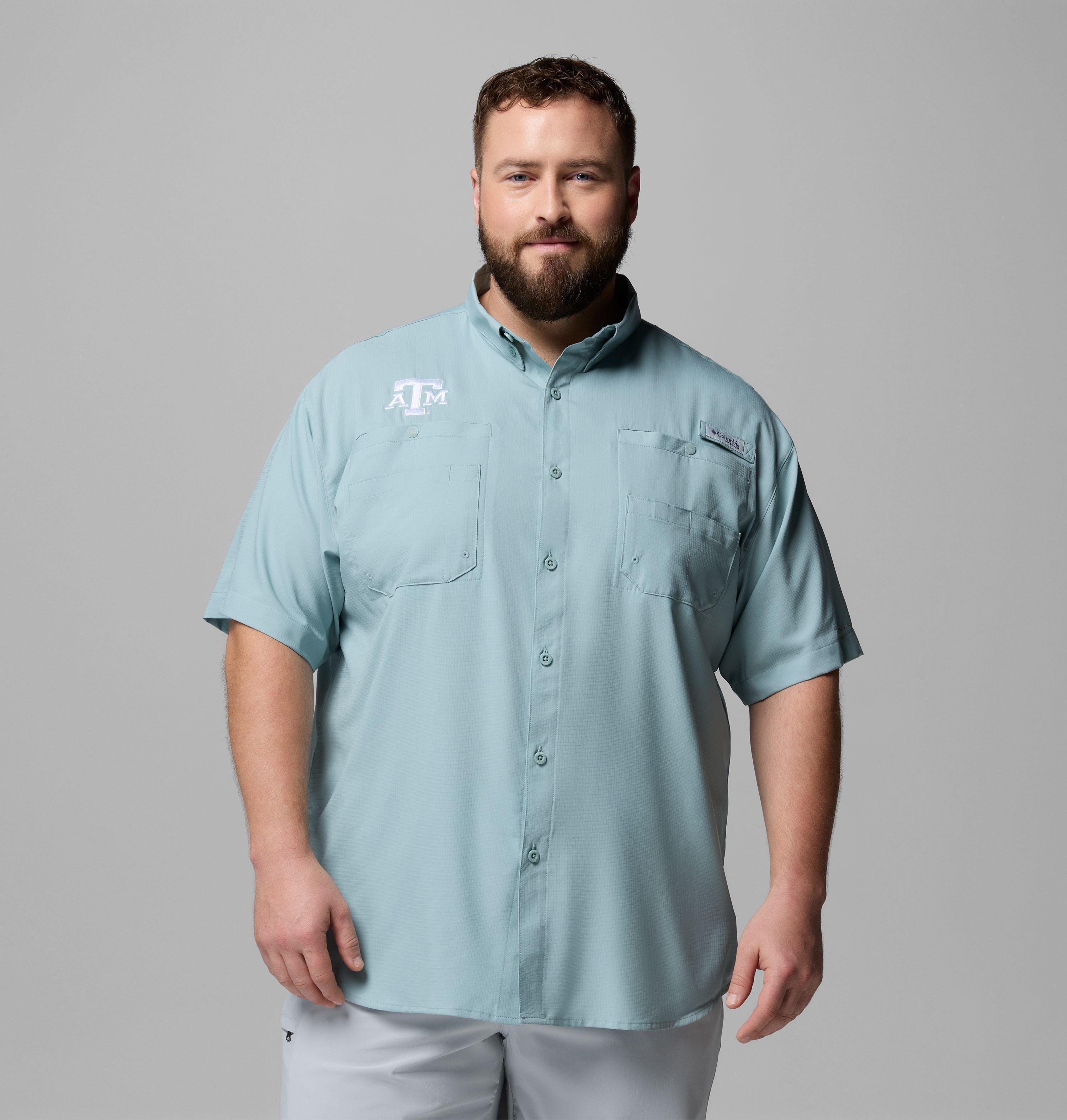 Columbia Men's Collegiate PFG Tamiami Short Sleeve Shirt - Big - Texas A&M-