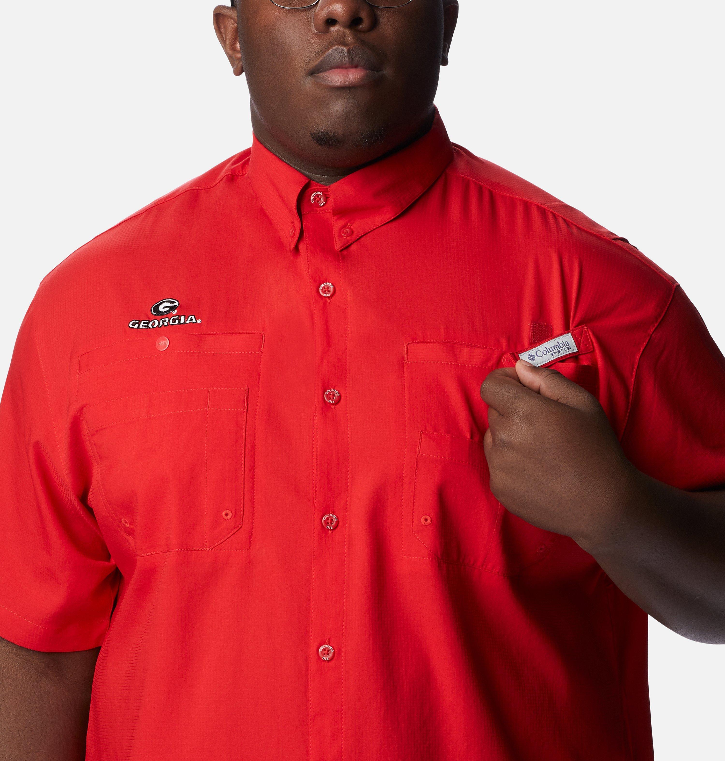 Men's Collegiate PFG Tamiami Short Sleeve Shirt - Big - Georgia 4