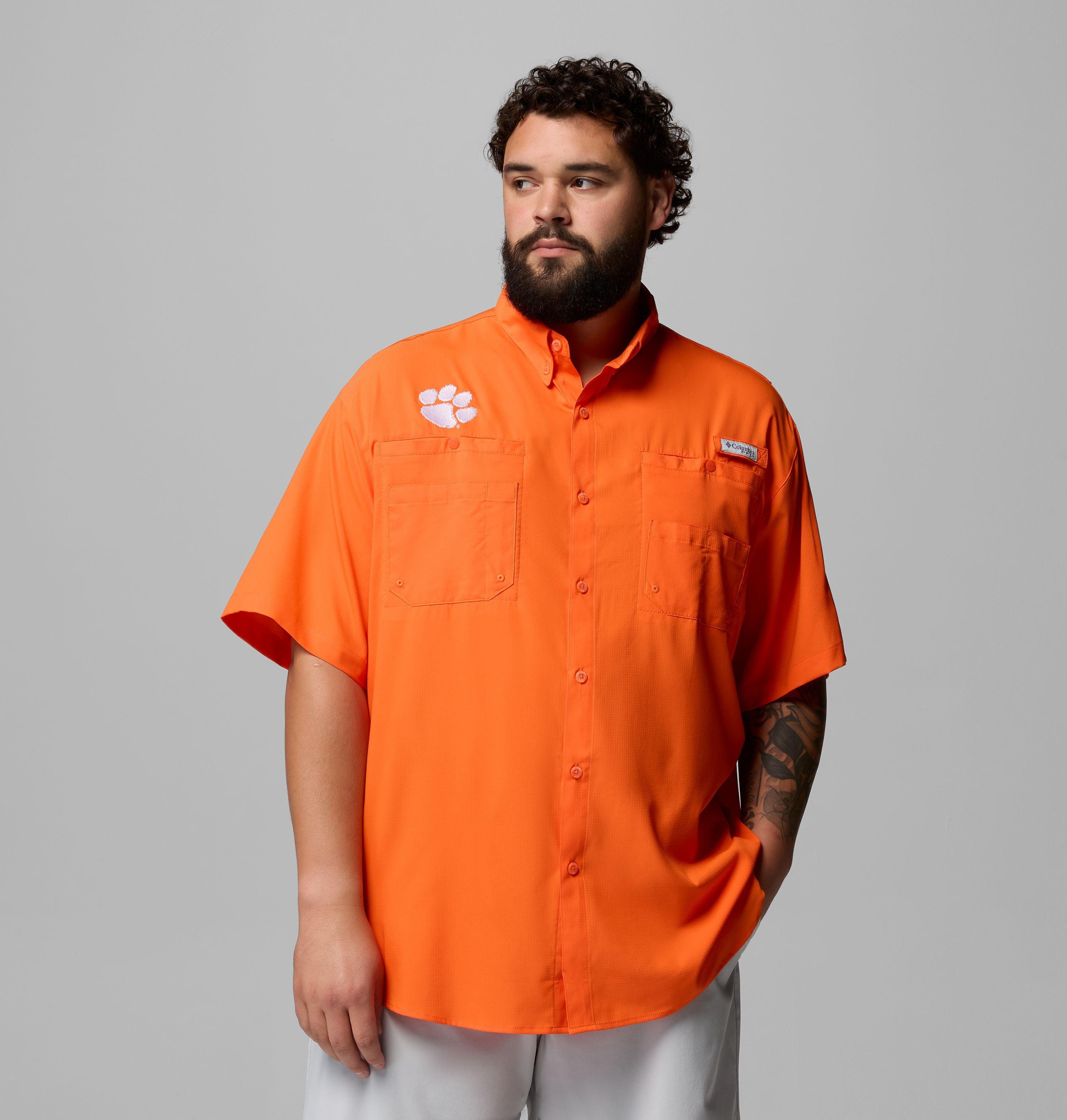 Columbia Men's Collegiate PFG Tamiami Short Sleeve Shirt - Big - Clemson-