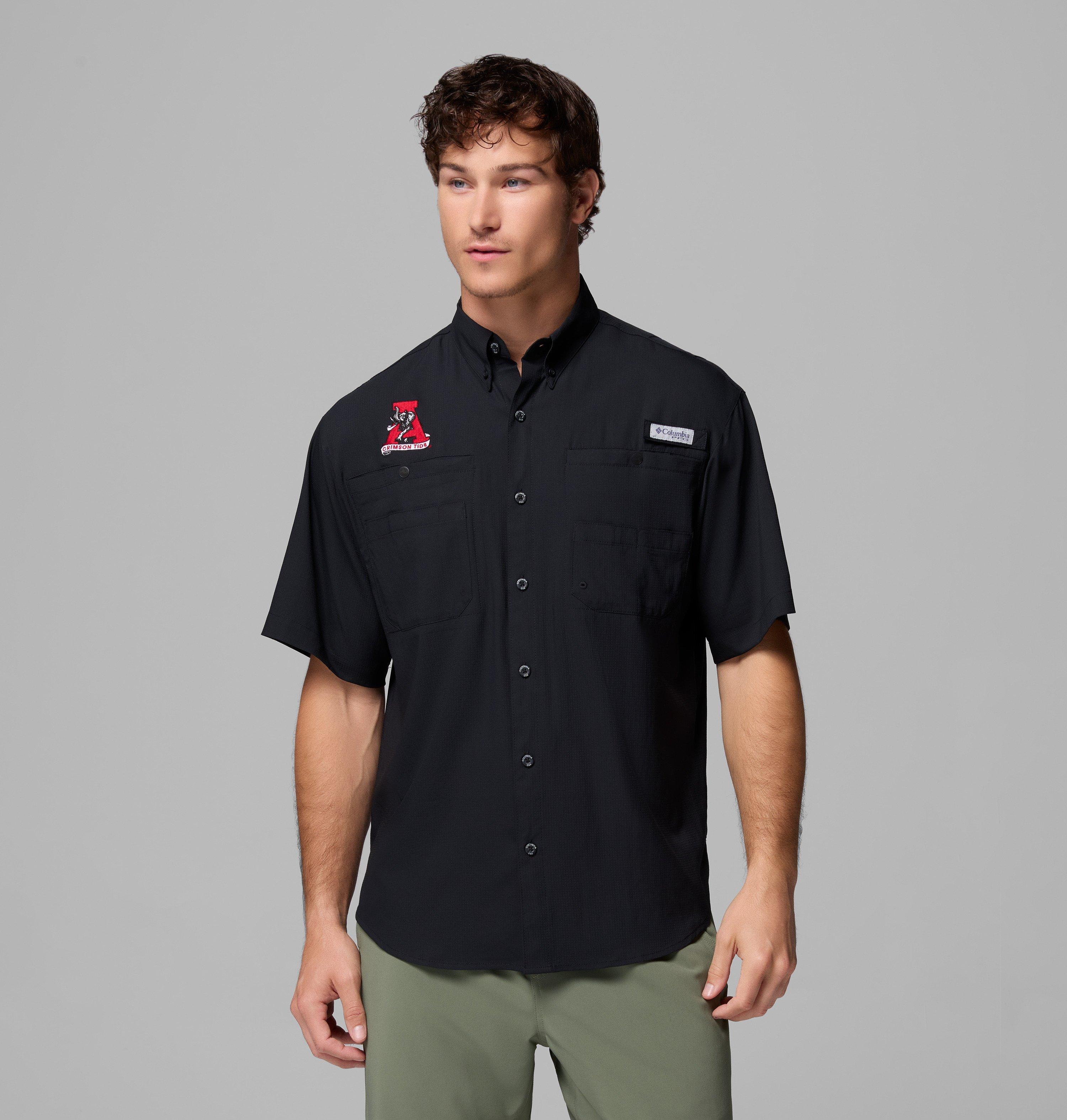 Columbia Alabama Crimson Tide Big Tall Tamiami Omni-Shade Button-Down Shirt
