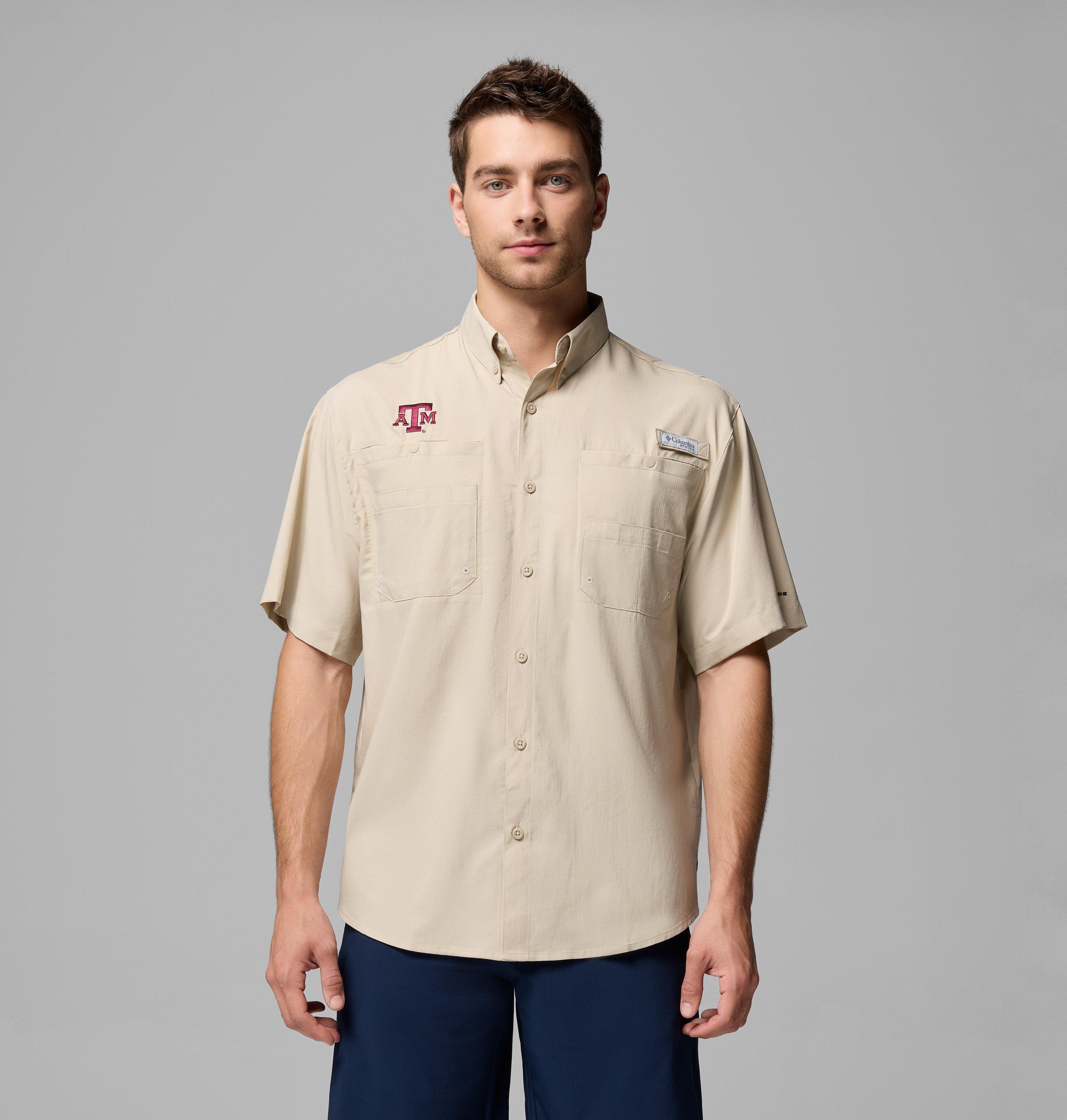 Columbia Men's Collegiate PFG Tamiami Short Sleeve Shirt - Tall - Texas A&M-