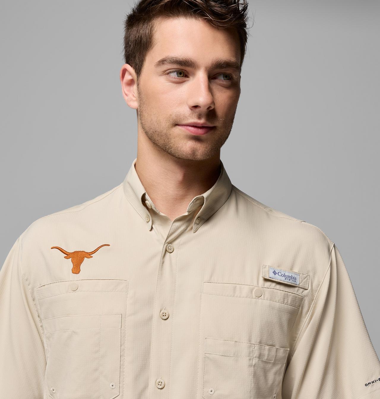 Men's Collegiate PFG Tamiami Short Sleeve Shirt - Tall - Texas 5