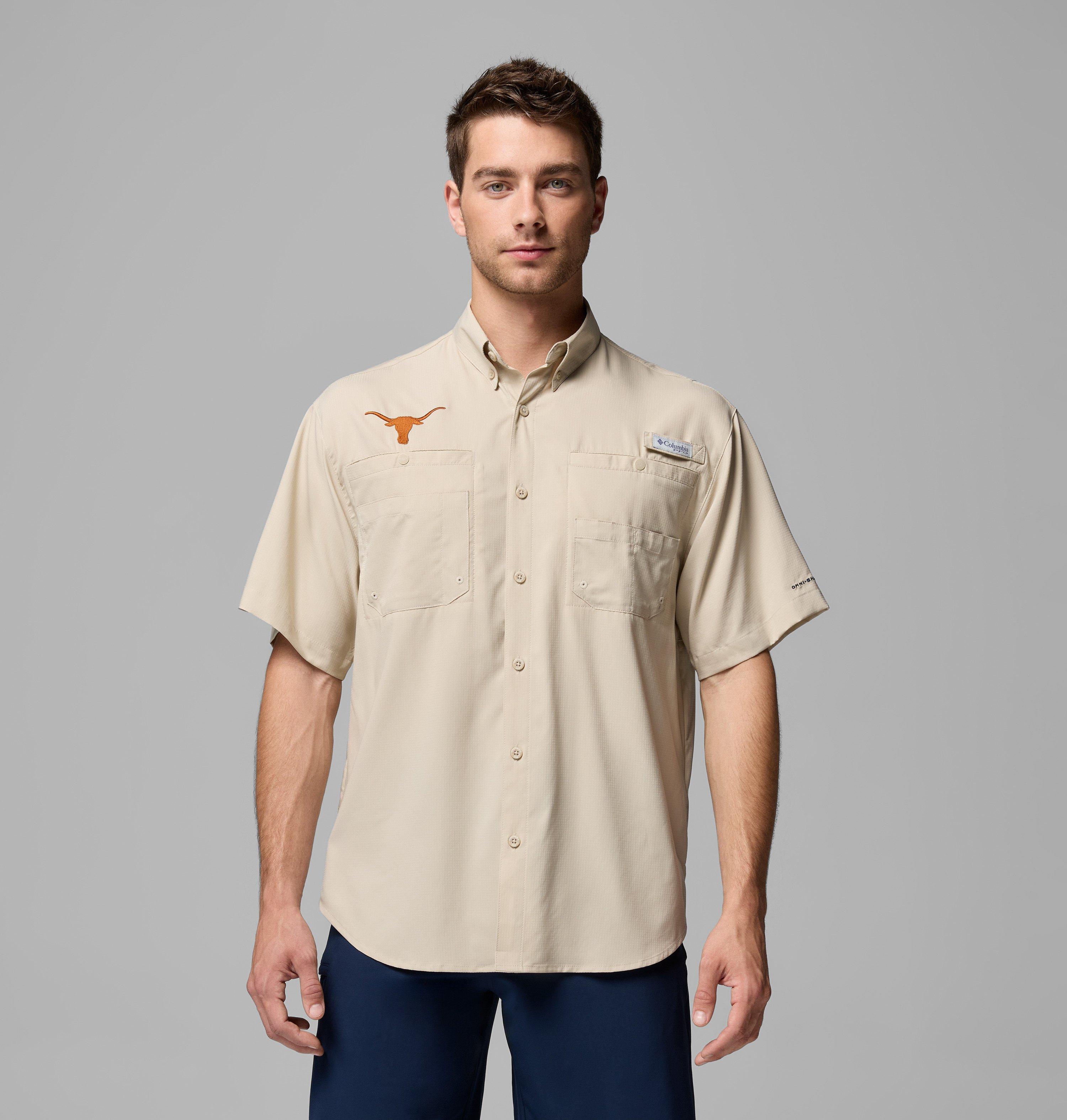 Columbia Men's Collegiate PFG Tamiami Short Sleeve Shirt - Tall - Texas-