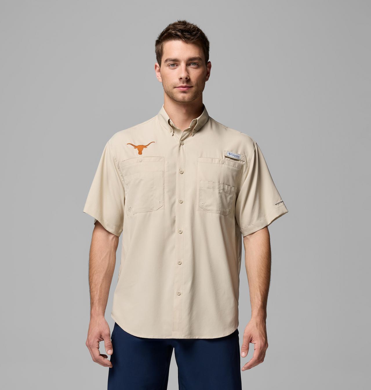 Men's Collegiate PFG Tamiami Short Sleeve Shirt - Tall - Texas 1