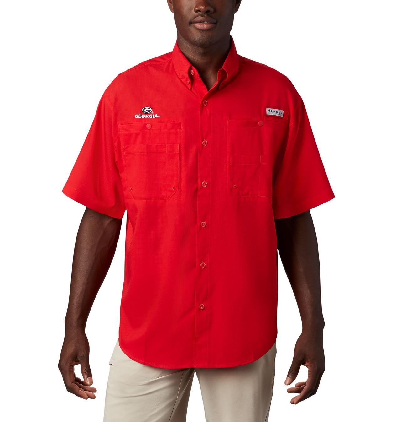 Men's Collegiate PFG Tamiami™ Short Sleeve Shirt - Tall - Georgia 1