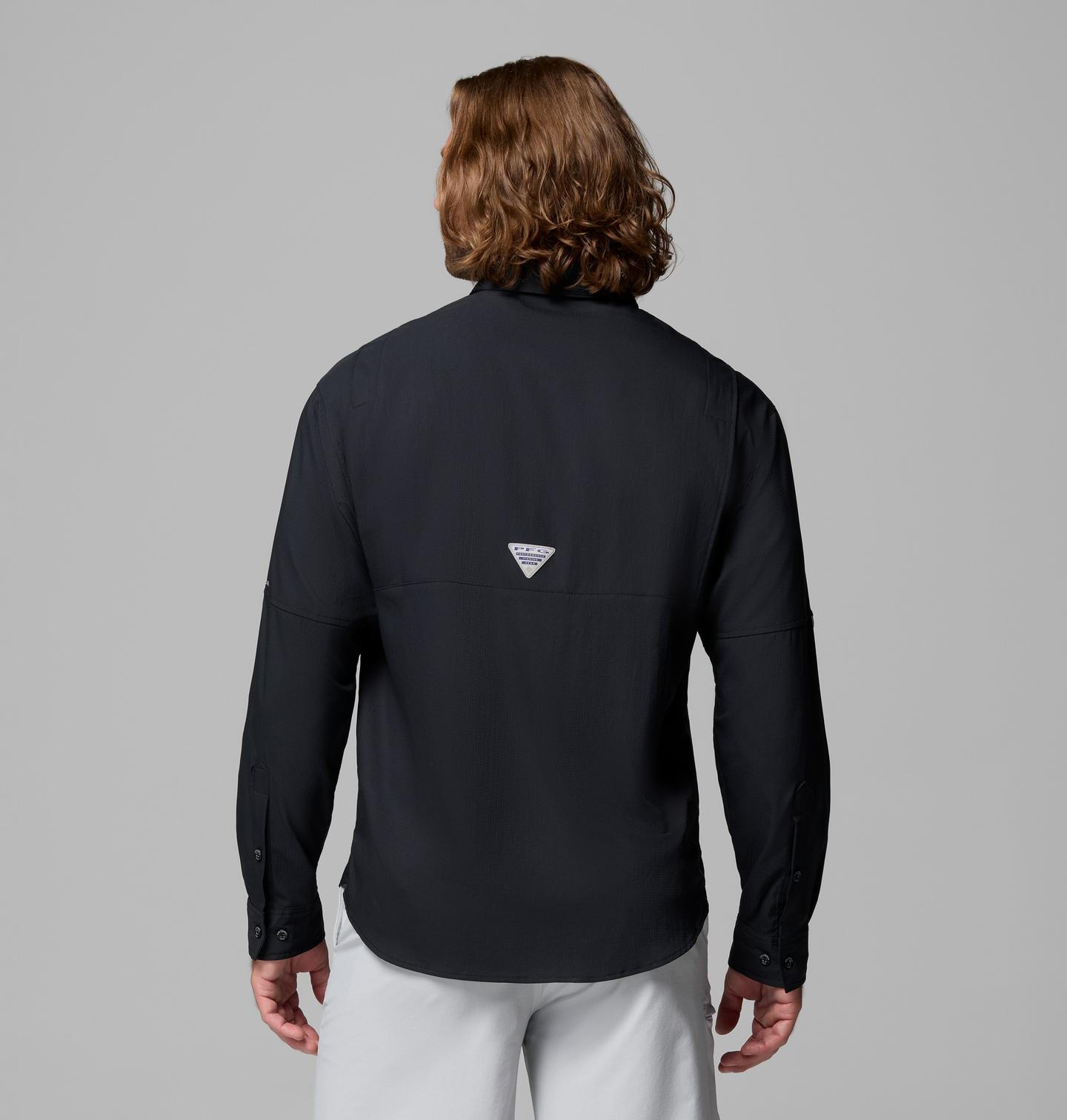 Мужская рубашка Columbia PFG Tamiami II Long Sleeve, цвет: Чёрный — фото 3