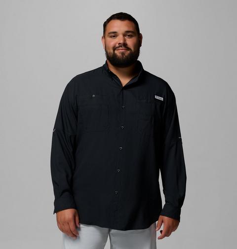 Мужская рубашка Columbia PFG Tamiami II Long Sleeve - Big, цвет: Чёрный