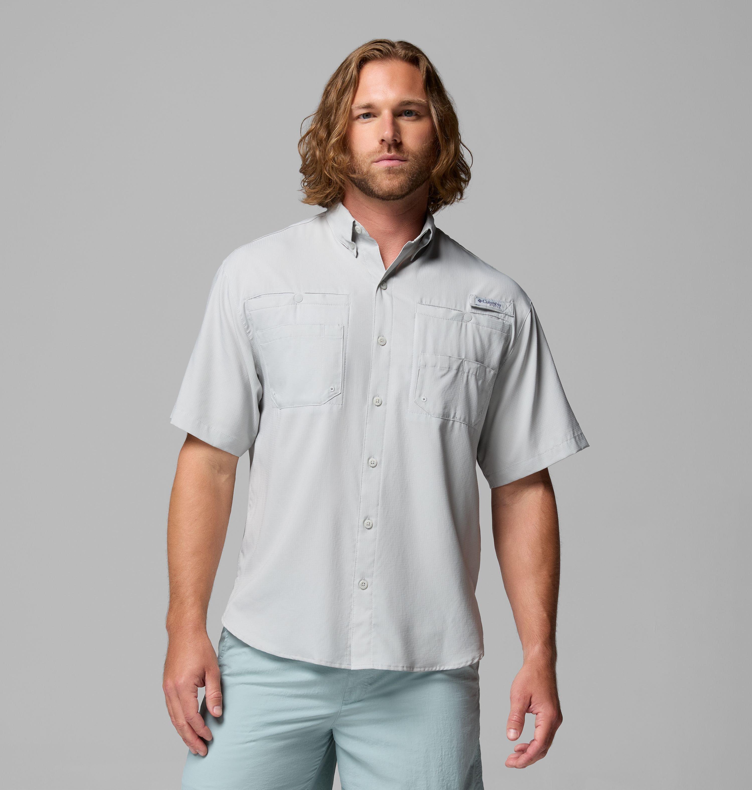 Columbia Sportswear Men's Black Columbia - Tamiami™ Ii Short Sleeve Shirt - Cool Grey Medium