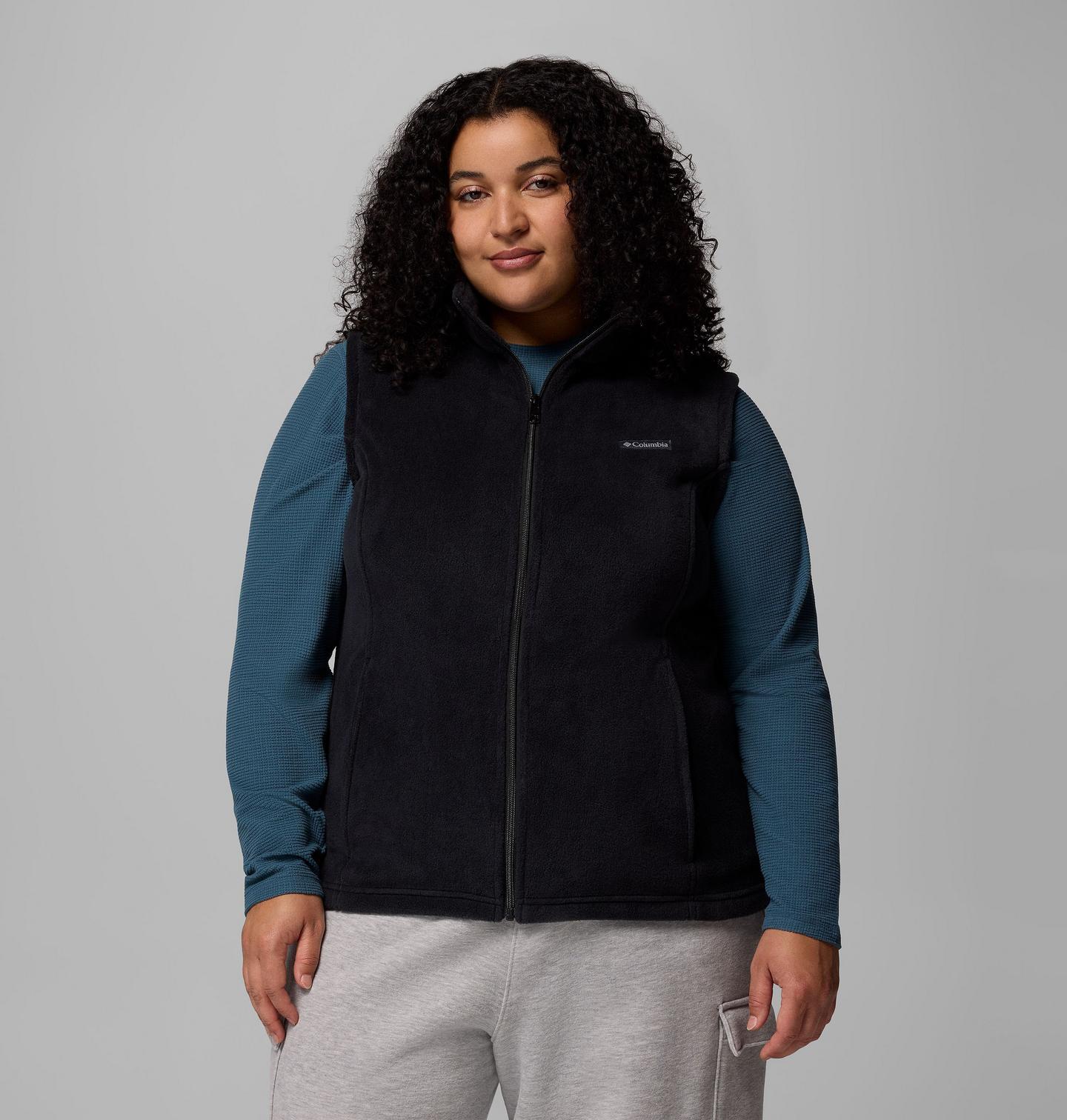 Женский жилет Columbia Benton Springs Fleece - Plus Size, цвет: Чёрный — фото 1