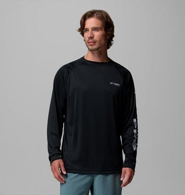 Camiseta de manga larga PFG Terminal Tackle para hombre, Color: Black, Cool Grey Logo, image 1