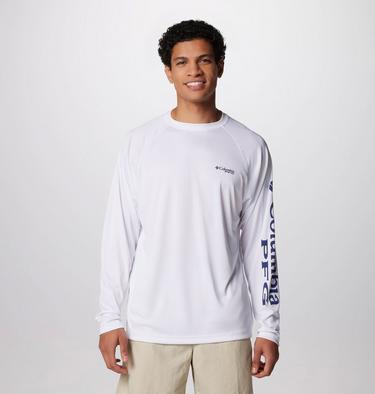 Men's PFG Terminal Tackle Long Sleeve Shirt, Color: White, Nightshade Logo, image 5