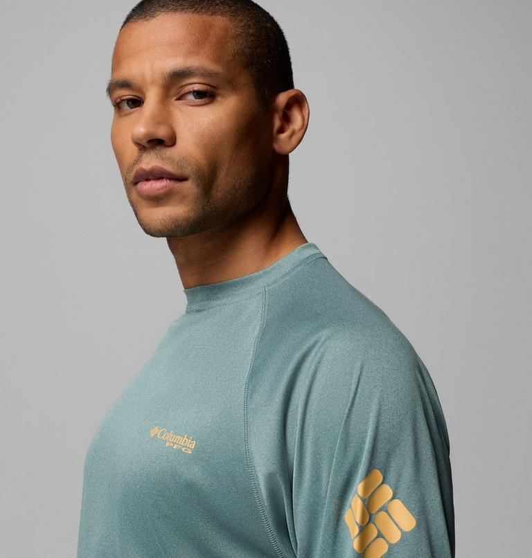 Terminal Tackle LS Shirt, Color: Metal Heather, Light Camel Logo, image 5