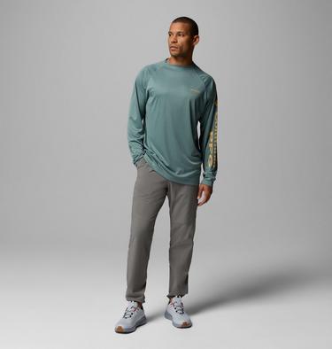 Terminal Tackle LS Shirt, Color: Metal Heather, Light Camel Logo, image 4