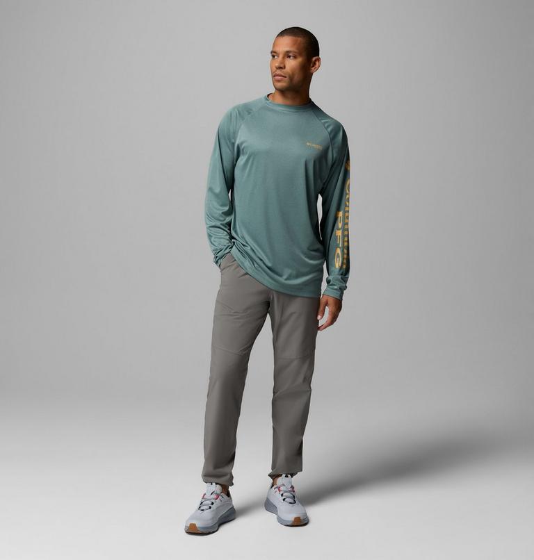 Terminal Tackle LS Shirt, Color: Metal Heather, Light Camel Logo, image 2
