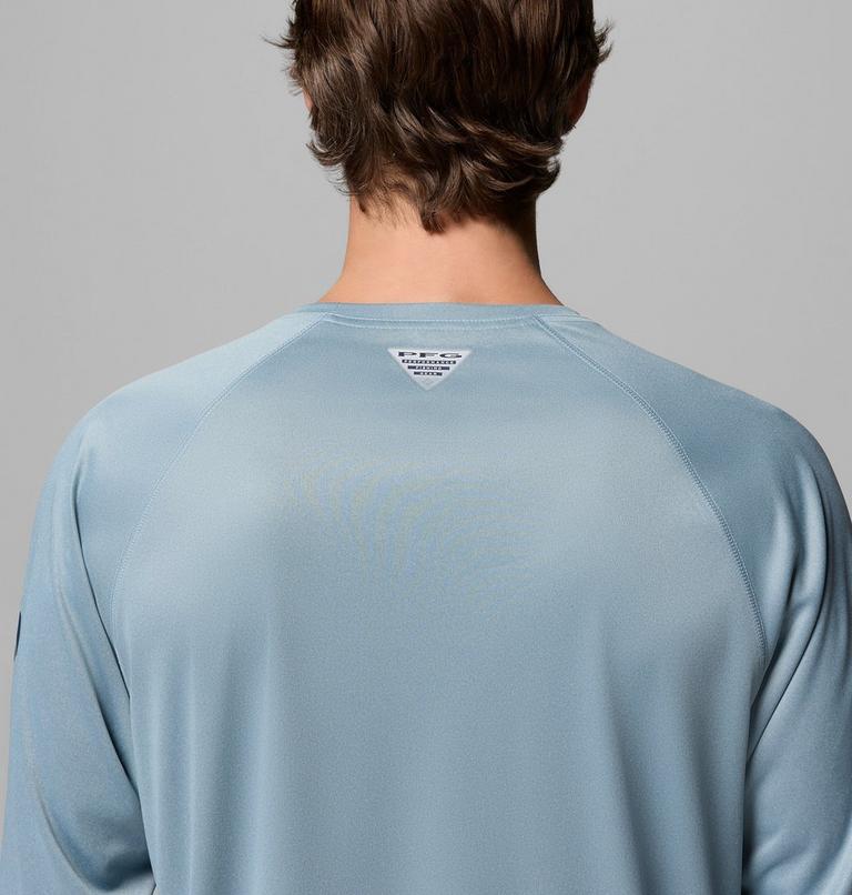 Men's Terminal Tackle Long Sleeve Technical T-Shirt, Color: Dockside Blue Heather, Collegiate Navy L, image 6