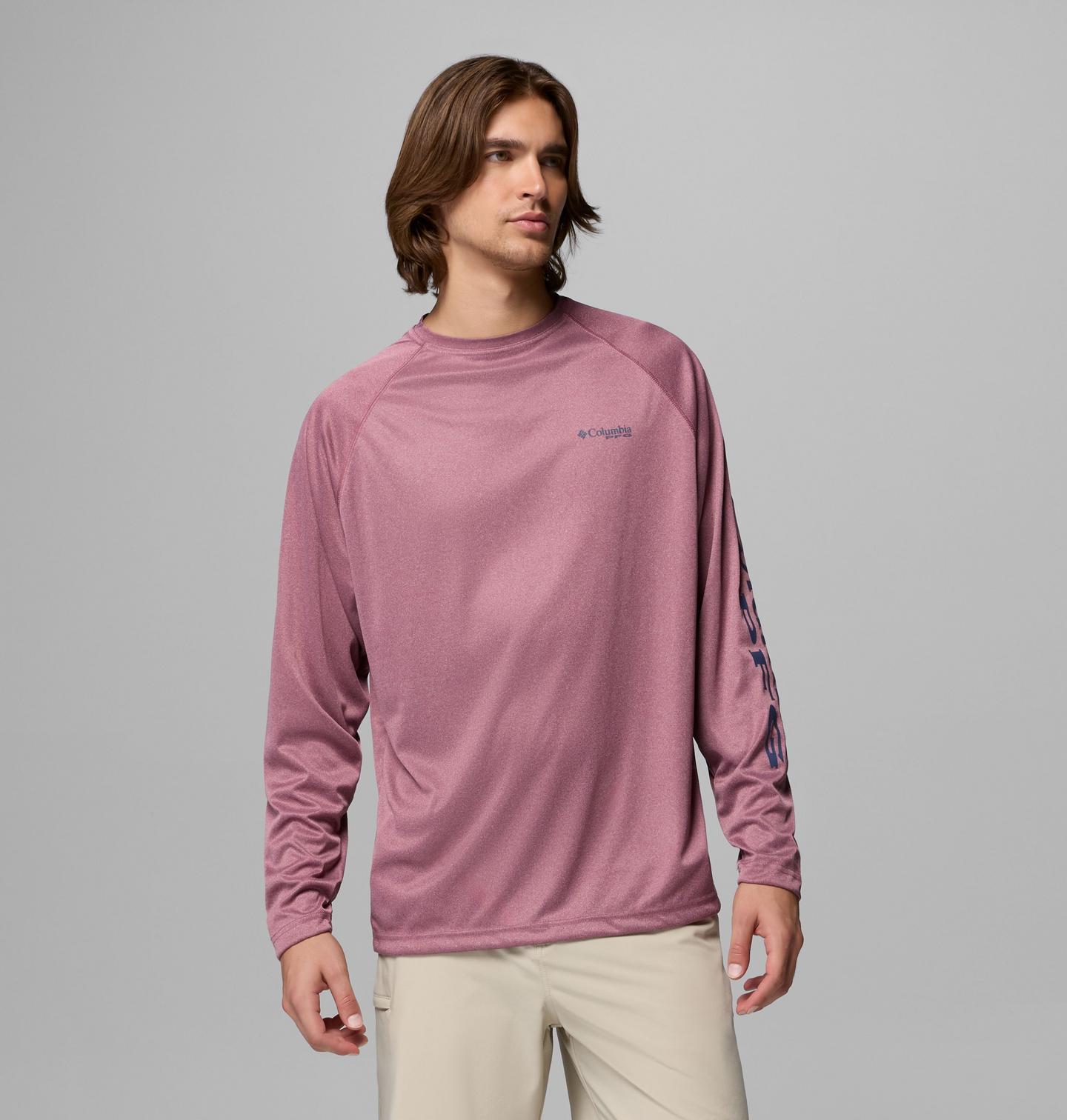 Мужская рубашка Columbia PFG Terminal Tackle Long Sleeve, цвет: Лиловый — фото 1