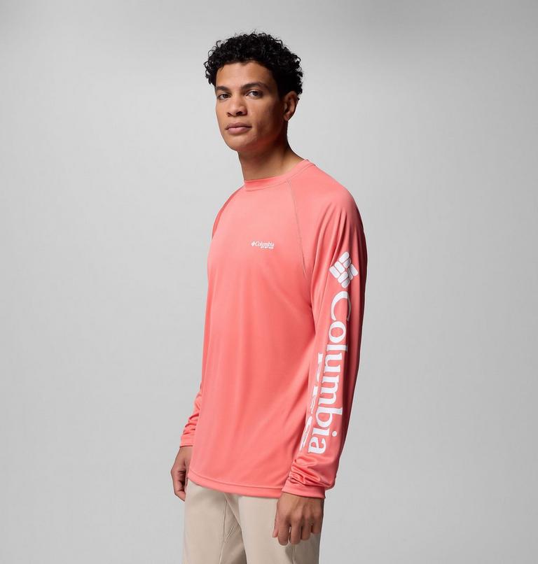 Camiseta de manga larga PFG Terminal Tackle para hombre, Color: Melonade, White Logo, image 4