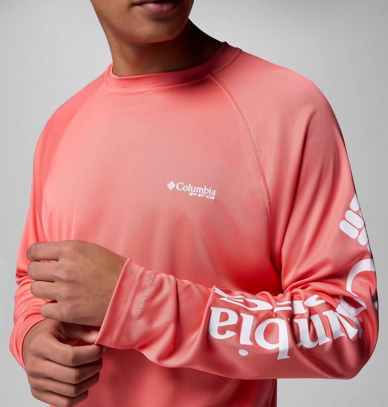 Camiseta de manga larga PFG Terminal Tackle para hombre, Color: Melonade, White Logo, image 7