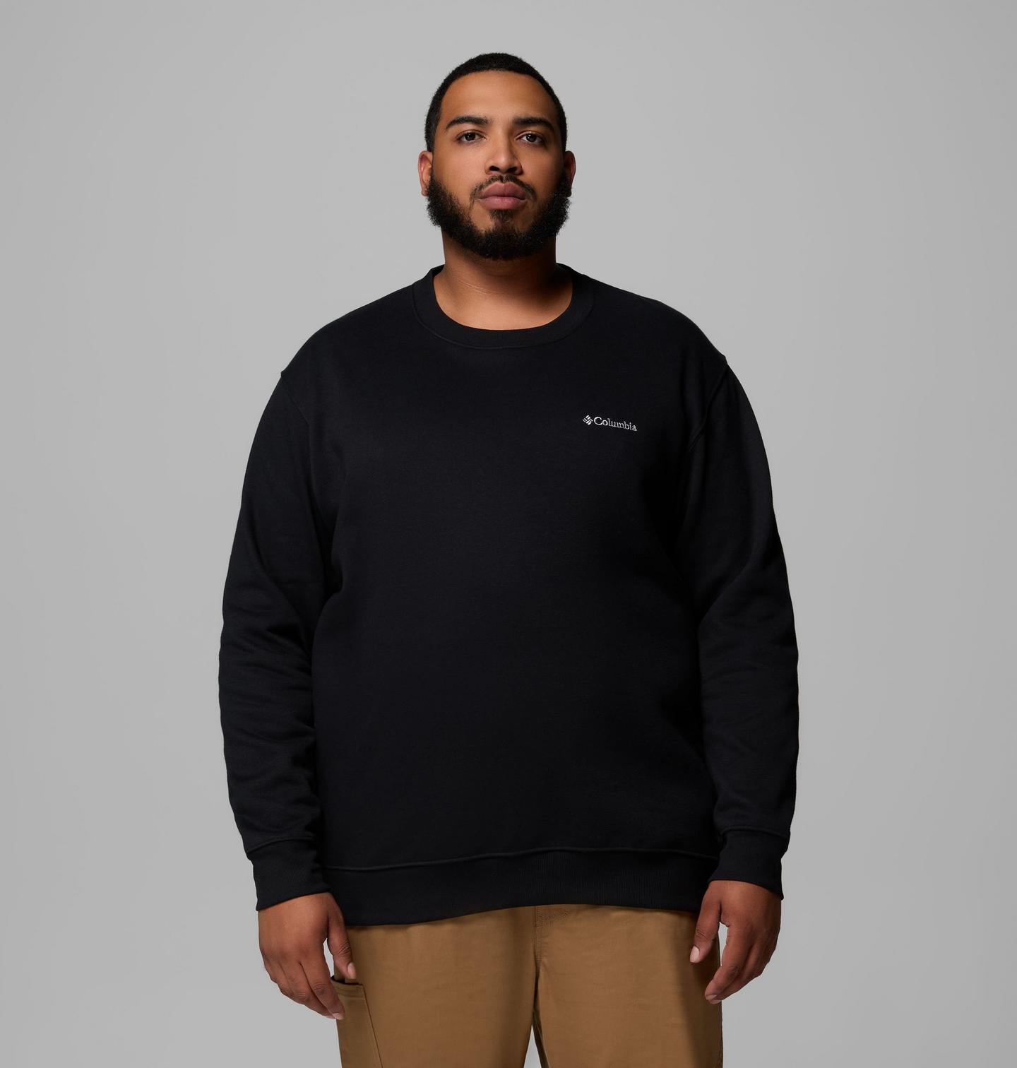 Мужские толстовки Columbia Hart Mountain II Crew Sweatshirt - Big, цвет: Чёрный — фото 1