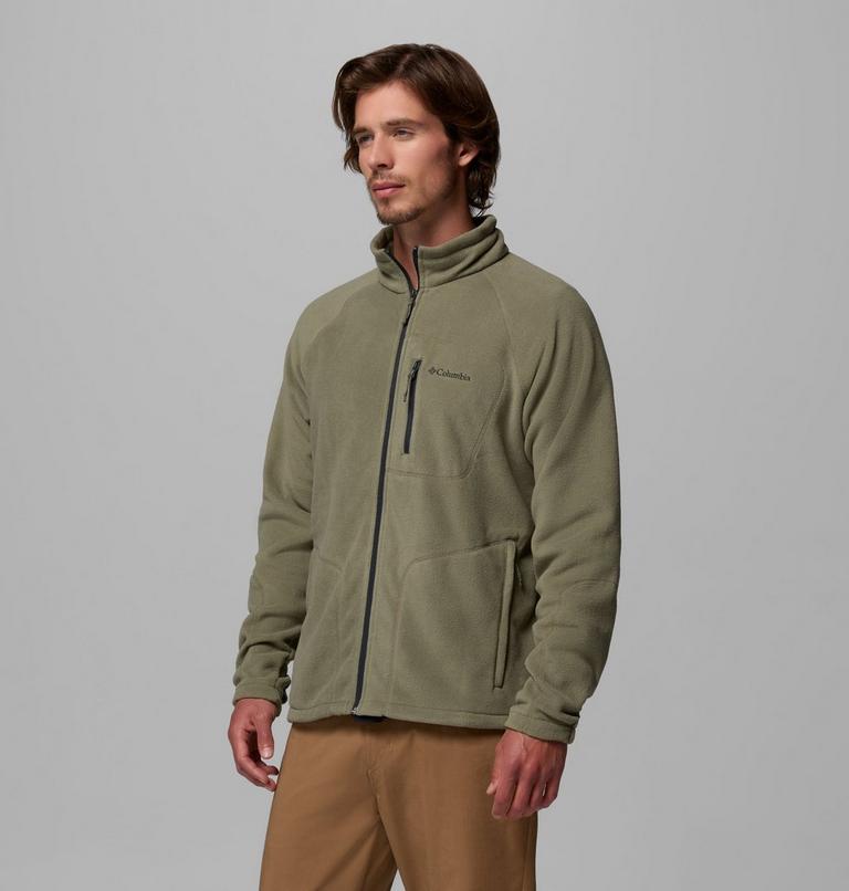 Men's Fast Trek II Full Zip Fleece, Color: Stone Green, image 3