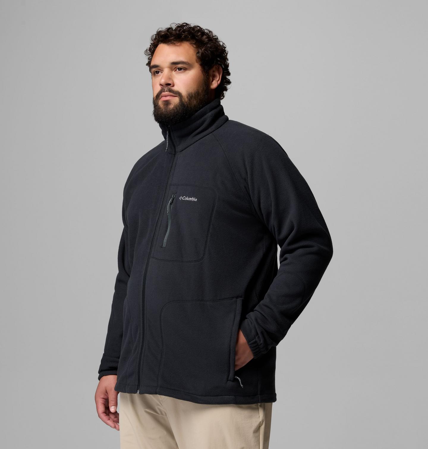 Мужские куртки Columbia Fast Trek II Full Zip Fleece - Big, цвет: Чёрный — фото 4