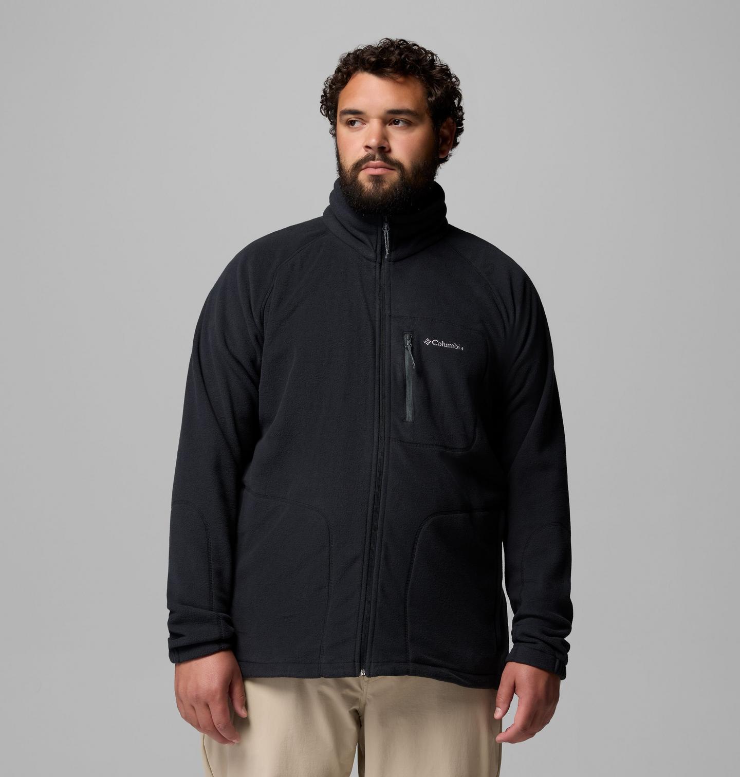 Мужские куртки Columbia Fast Trek II Full Zip Fleece - Big, цвет: Чёрный — фото 1
