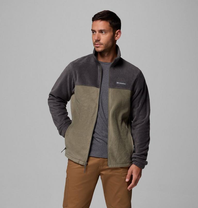 Men's Steens Mountain 2.0 Fleece, Color: Shark, Stone Green, image 5
