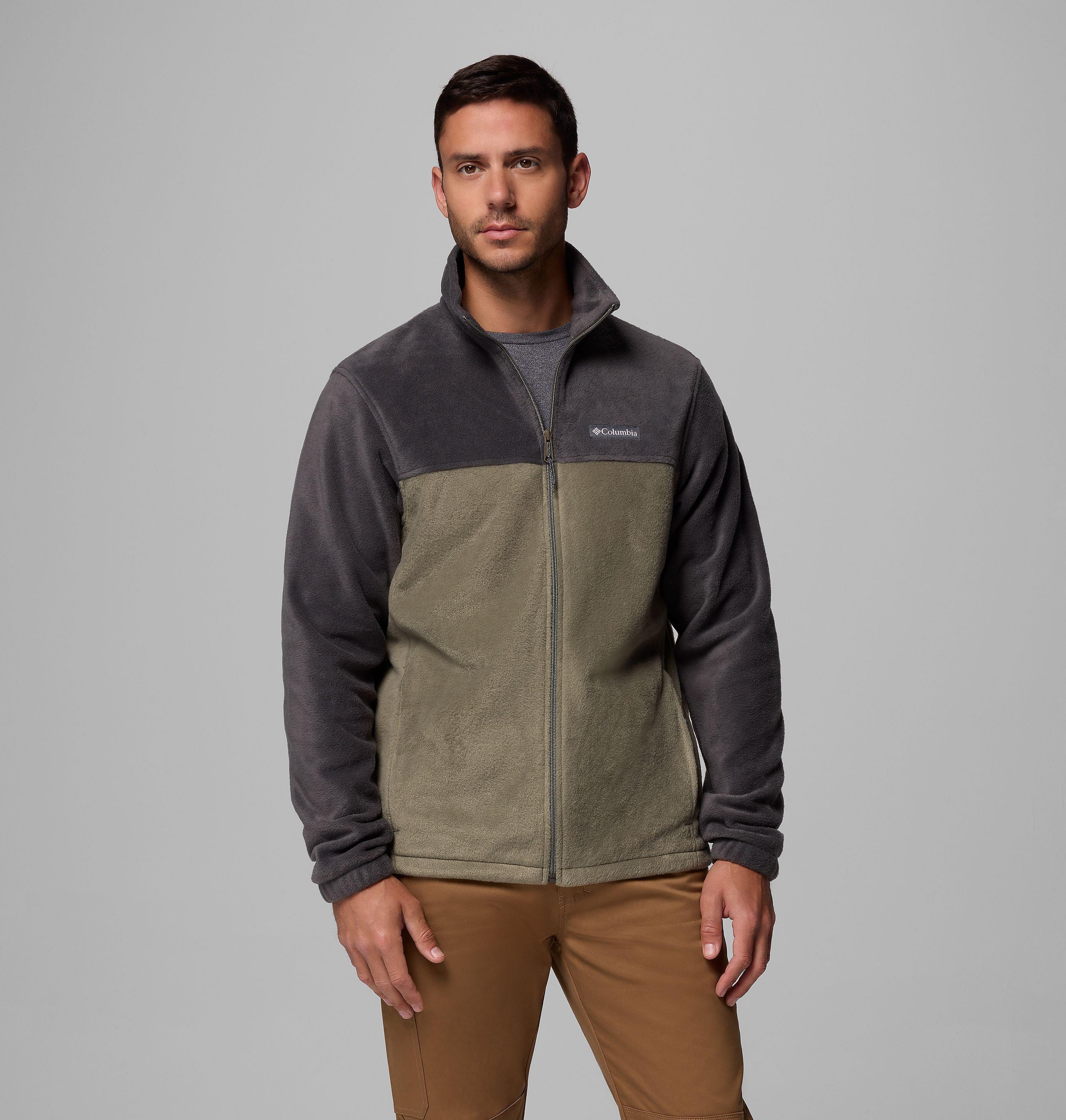 Columbia Sportswear Men's Grey Columbia - Steens Mountain™ 2.0 Fleece Jacket - Shark, Stone Green Small