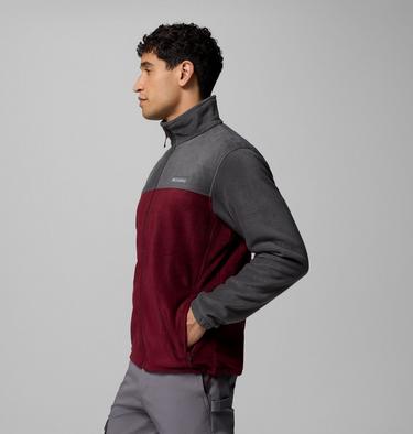 Men's Steens Mountain 2.0 Fleece, Color: Shark, Rich Wine, image 8