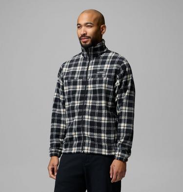 Men&rsquo;s Steens Mountain Printed Fleece Jacket, Color: Black Plaided Tonal, image 24