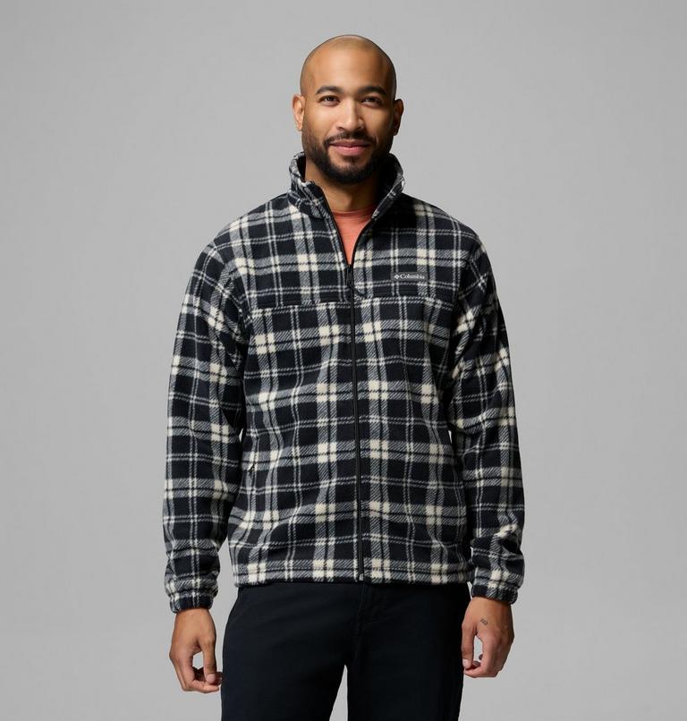 Chaqueta de polar Steens Mountain para hombre, Color: Black Plaided Tonal, image 1