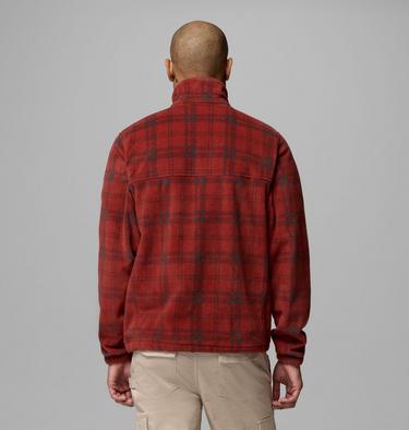 Men&rsquo;s Steens Mountain Printed Fleece Jacket, Color: Red Oxide Plaided Tonal, Shark, image 3