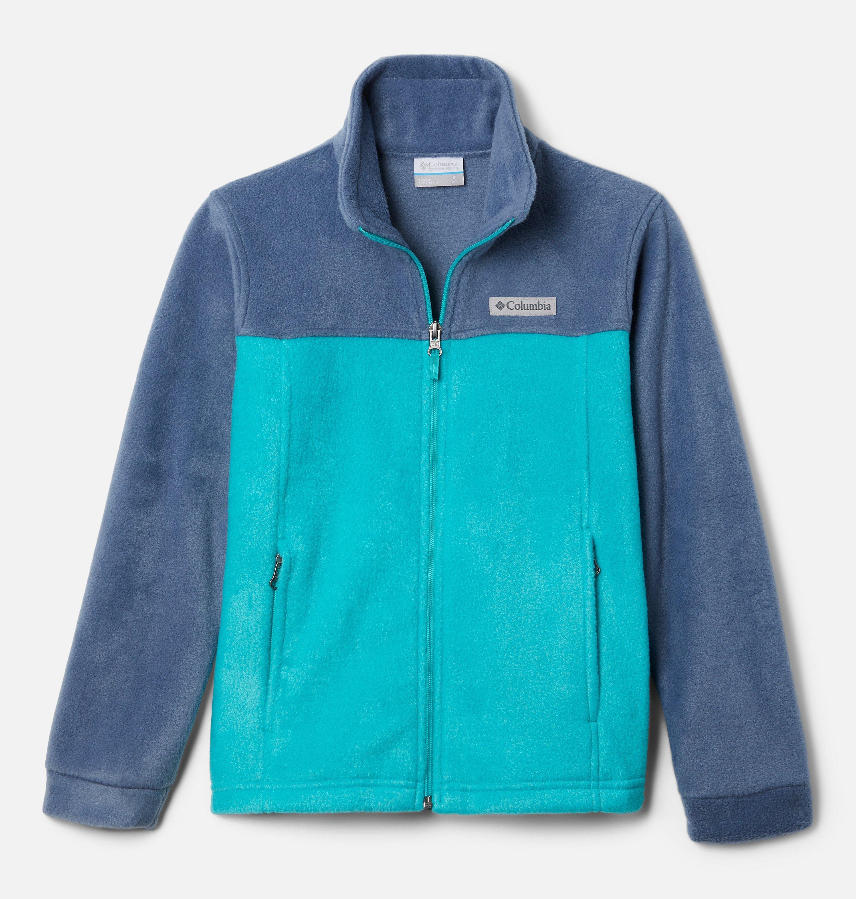 Columbia Steens MTN 2-Felpa con Cappuccio Giacca in Pile con Zip Intera, Dark Mountain/Collegiate Navy, 104 Bambino