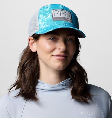 PFG Camo Mesh Cap, Color: Blue Echo Seamoss Print, image 4