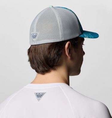 PFG Camo Mesh Cap, Color: Blue Echo Seamoss Print, image 3