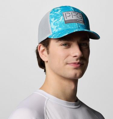 PFG Camo Mesh Ball Cap, Color: Blue Echo Seamoss Print, image 2