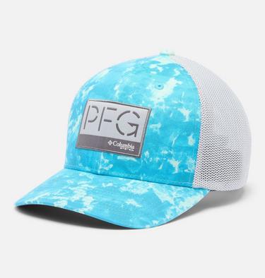 PFG Camo Mesh Ball Cap, Color: Blue Echo Seamoss Print, image 1