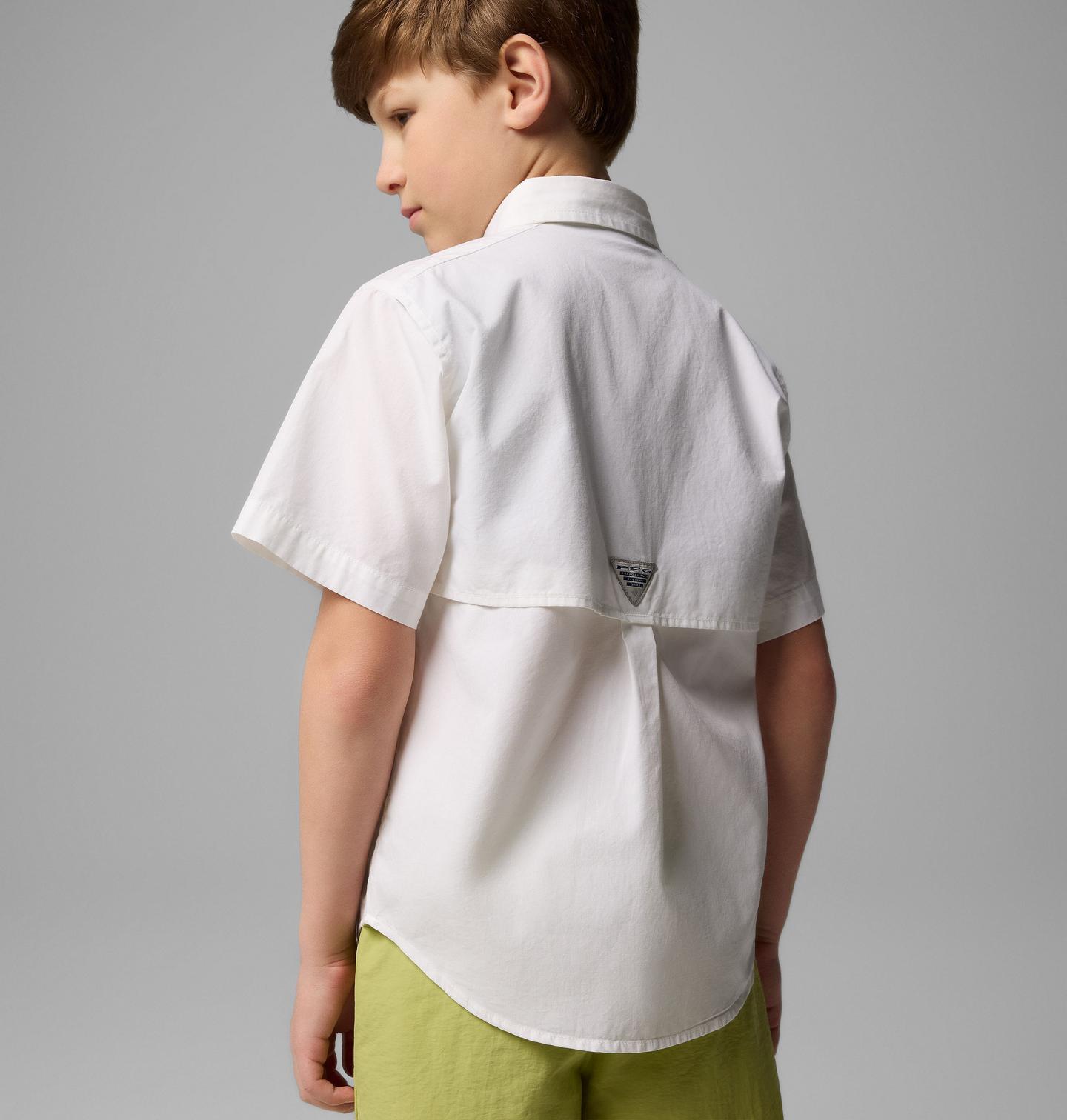 Рубашка Columbia PFG Bonehead Short Sleeve Shirt для мальчиков, цвет: Белый, вариант 1 — фото 2