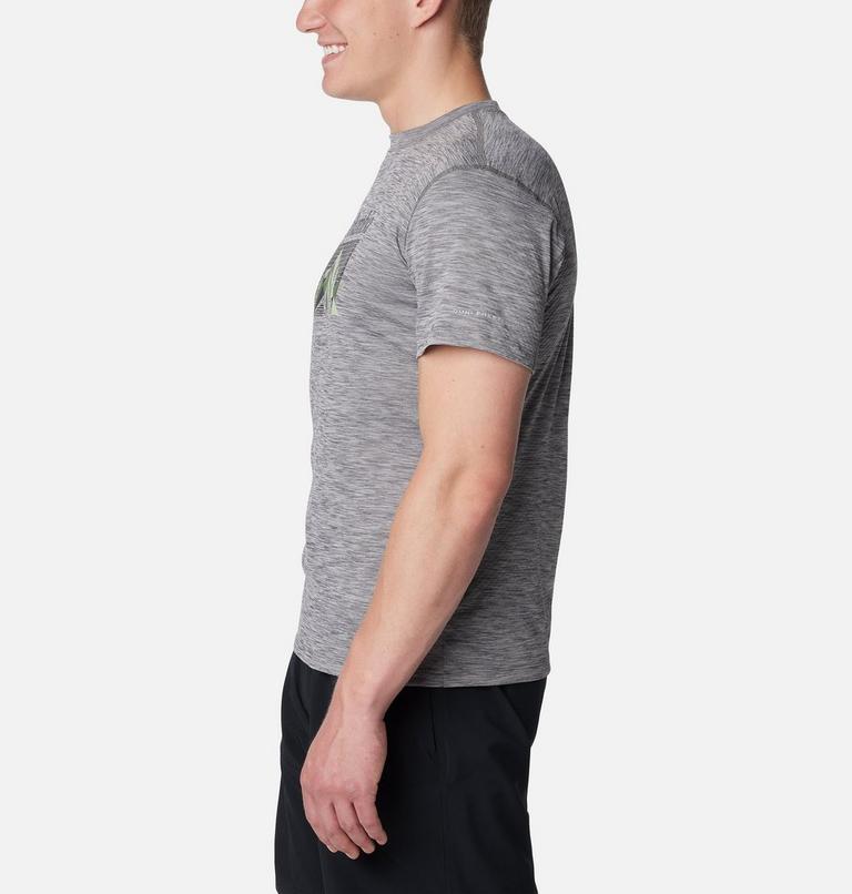 Zero Rules Technical Shirt, Color: City Grey Heather, Fractal Peaks, image 3