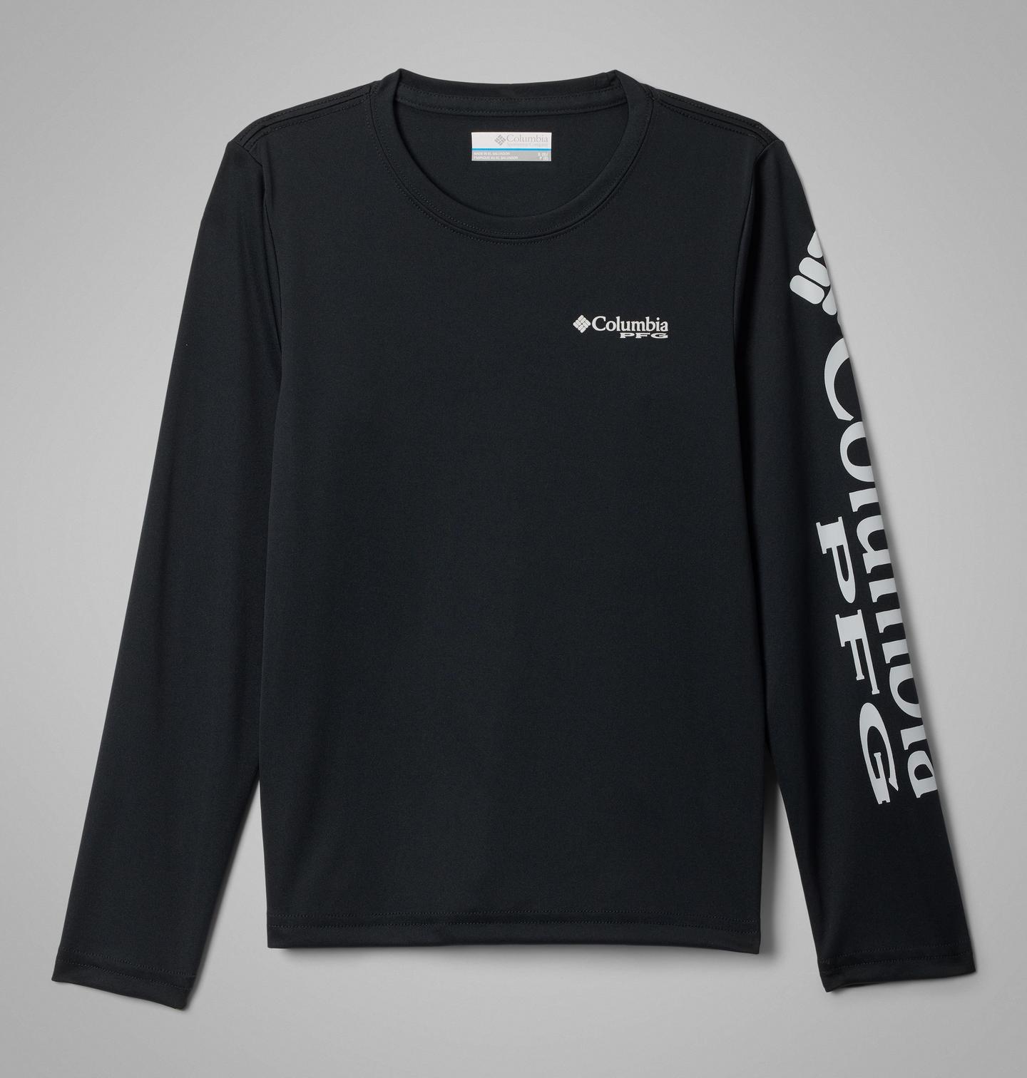 Рубашка Columbia PFG Terminal Tackle Long Sleeve Shirt для мальчиков, цвет: Чёрный — фото 1