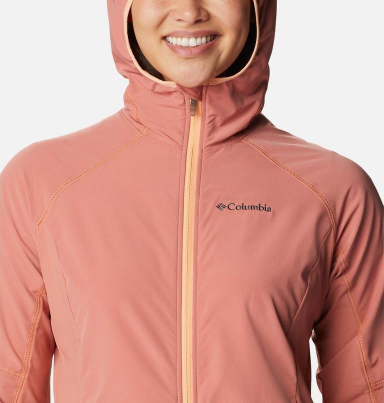 Women's Sweet As Softshell Hooded Jacket, Color: Dark Coral, image 4