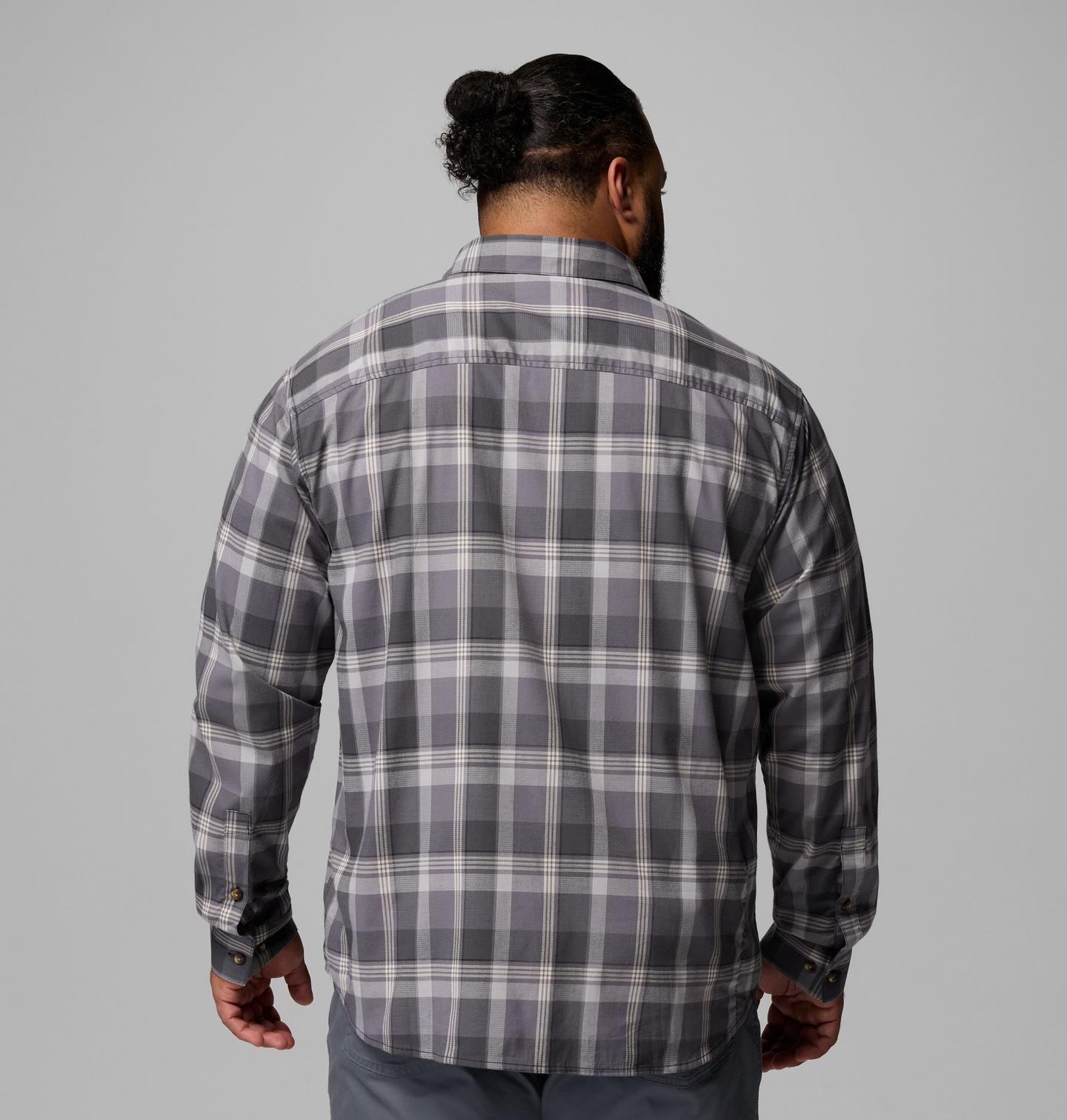Мужская рубашка Columbia Rapid Rivers II Long Sleeve Shirt - Big, цвет: Чёрный клетчатый — фото 3
