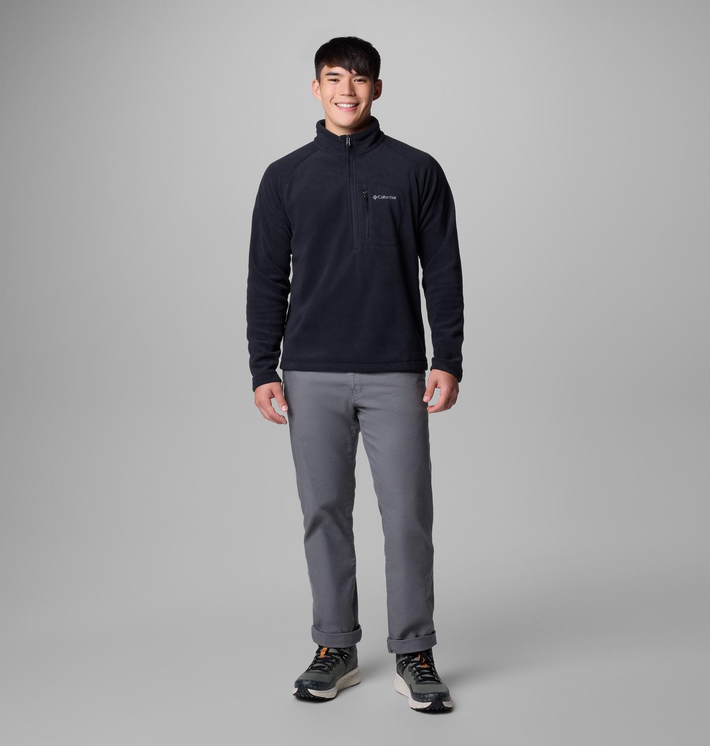 Мужской свитер Columbia Fast Trek III Half Zip Fleece Pullover, цвет: Чёрный, вариант 1 — фото 2