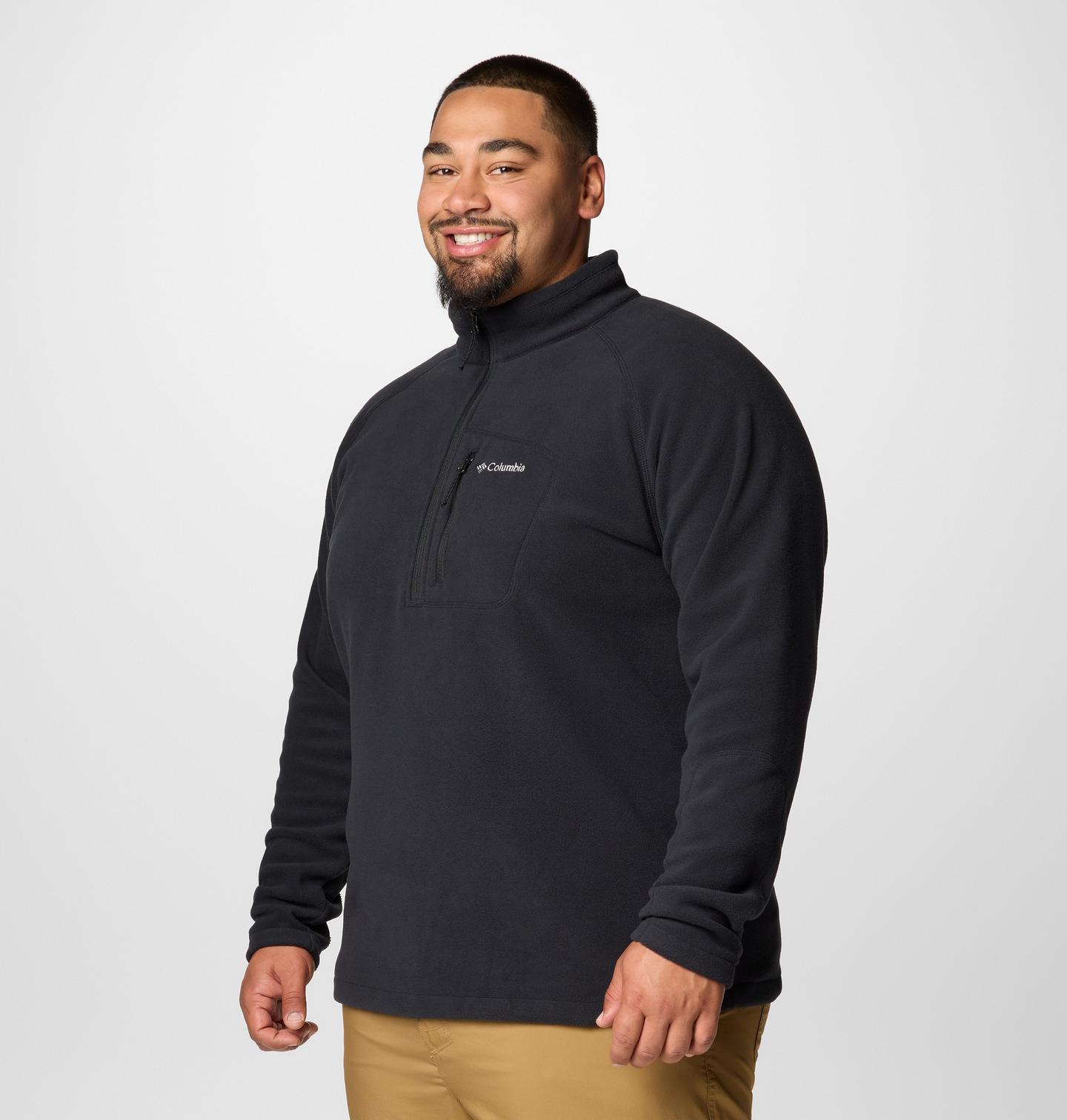 Мужской свитер Columbia Fast Trek III Half Zip Fleece Pullover - Big, цвет: Чёрный — фото 3