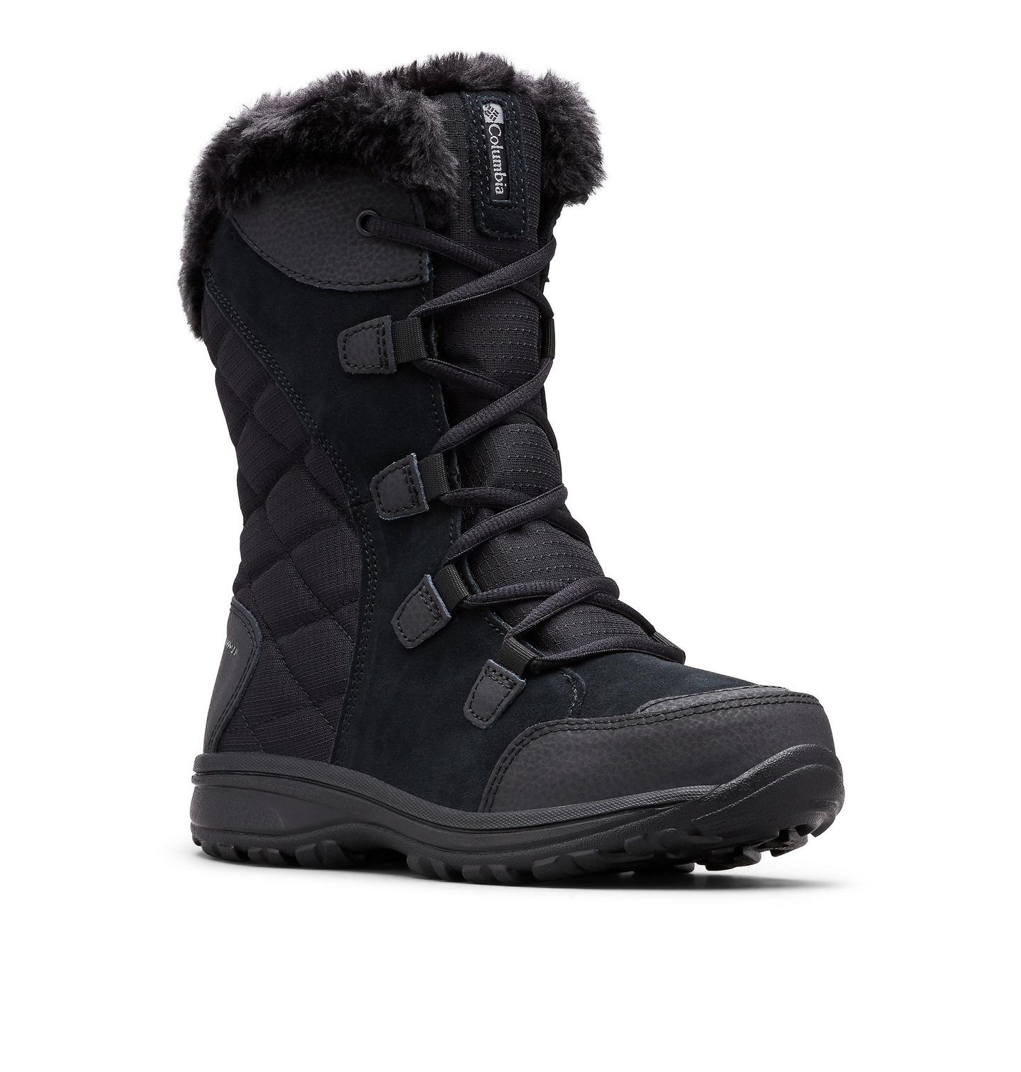 Женские ботинки Columbia Ice Maiden II Boot - Wide, цвет: Чёрный / Серый — фото 3