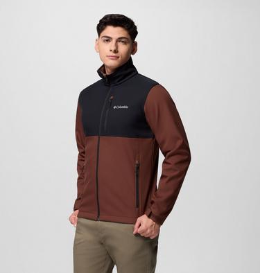 Men's Ascender Hiking Softshell Jacket, Color: Tobacco, Black, image 4